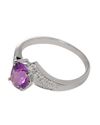 Sterling Silver 1ct Amethyst & Diamond Ring 8mm x 