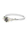 Sterling Silver Ring Cubic Zirconia CZ Band Rainbo