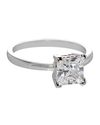 Sterling Silver Womens Engagement Ring Square 7mm 