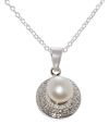 Diamond .01ct and Freshwater Pearl Necklace 925 St