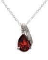 Sterling Silver Diamond (.0033 ct) and Garnet (2ct