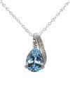 Sterling Silver Diamond (.003ct) and Blue Topaz (2