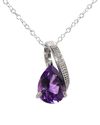 Sterling Silver Diamond (.0033ct) and Amethyst (2c