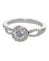 .925 Sterling Silver Engagement Ring White CZ Cubi