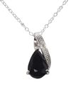 Sterling Silver Diamond (.0033ct) and Dark Sapphir