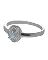 Sterling Silver Diamond Ring .01ct with Blue Topaz