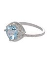 .925 Sterling Silver 3ct Blue Topaz & Diamond Ring