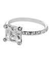 Cubic Zirconia Engagement Ring Sterling Silver 8mm