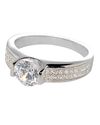 Sterling Silver Cubic Zirconia Engagement Ring Mic