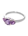 Sterling Silver 1ct Amethyst Three Stone Genuine G