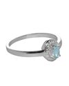 Sterling Silver Diamond Ring .01ct with Blue Topaz