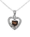 Diamond (.01ct) and Smoky Quartz (1ct) 925 Sterlin