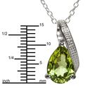 Peridot & Diamond Necklace 2ct 18" Chain, 925 Ster