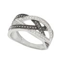 Sterling Silver .01 TCW Black & White Diamond Ring