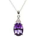 Diamond Necklace 4.75 TCW Amethyst Sterling Silver