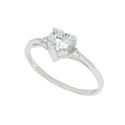 .925 Silver Heart Ring Cubic Zirconia Clear