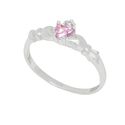 Sterling Silver Pink Cubic Zirconia Claddagh CZ Ba