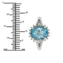 .925 Sterling Silver Blue Topaz & Diamond Ring .01