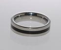 Tungsten Carbide Ring 6mm Band with Black Rubber I