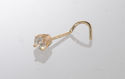 Genuine Diamond Nose Stud 20g 14k Yellow Gold .075