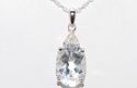 Diamond and White Topaz Pendant Necklace 6.6 TCW S