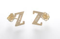 10k Yellow Gold Initial Stud Earrings Letter Z Cub