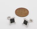 .925 Sterling Silver Black Square Cubic Zirconia S