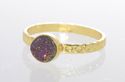 Amethyst Druzy Ring Sterling Silver 18k Gold Plate