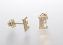 10k Yellow Gold Letter E Initial Stud Earrings Cub