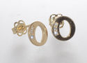 10k Yellow Gold Letter O Initial Stud Earrings Cub