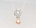 Freshwater Pearl Necklace Clear CZ Teardrop Neckla