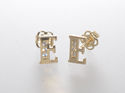 10k Yellow Gold Letter E Initial Stud Earrings Cub