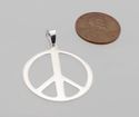 .925 Sterling Silver Peace Sign Symbol Pendant 36m