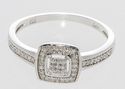 .925 Sterling Silver Square Diamond Ring - .20TCW,