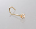 14k Yellow Gold 5pt Genuine Diamond Nose Stud 20g 