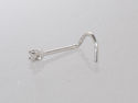 20g 14k White Gold 1pt Genuine Diamond Nose Stud C