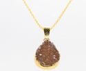 Druzy Necklace Copper Color Amethyst Sterling Silv