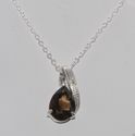 Sterling Silver Diamond (.0033ct) and Smoky Quartz