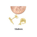 Jumping Dolphin Stud Earrings 10k Yellow Gold with