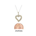 Sterling Silver Open Heart Diamond Necklace, 18" (