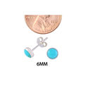 Sterling Silver Gemstone Earrings Turquoise 6mm Ro