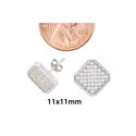 Micropave Stud Earrings Sterling Silver Cubic Zirc