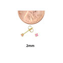 10k Yellow Gold Round Pink CZ Stud Earrings Cubic 