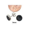 925 Sterling Silver Black Onyx Gemstone Stud Earri