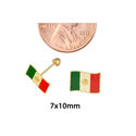 10k Yellow Gold Mexican Flag Screwback Stud Earrin