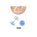 Denim Lapis Gemstone Stud Earrings .925 Sterling S