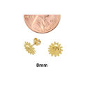 10k Yellow Gold Sun Earrings 8mm - Pushbacks