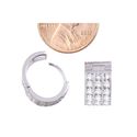 Clear CZ Huggie Earrings Hinged Hoops 925 Silver 3