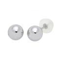 14k White Gold Stud Ball Earrings High Polish Sili