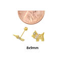 Childrens Earrings Dog 10k Gold Screwbacks